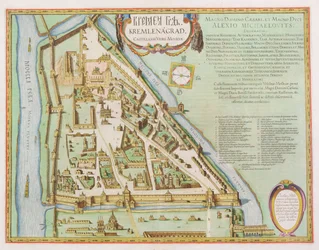 Map showing the Kremlin, Moscow, 1662
